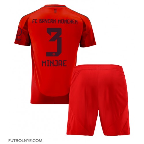 Camiseta Bayern Munich Kim Min-jae #3 Primera Equipación para niños 2024-25 manga corta (+ pantalones cortos)